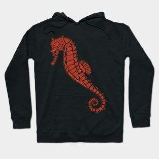 Warm Yellow and Brown Seahorse Design Hoodie